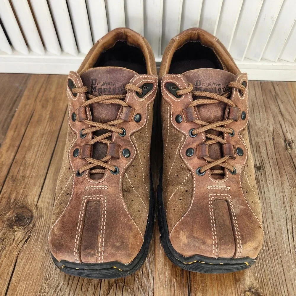 VTG Dr Martens Jim Lace Up Sneakers Mens Size 6 Brown Leather Suede Shoes 8A98